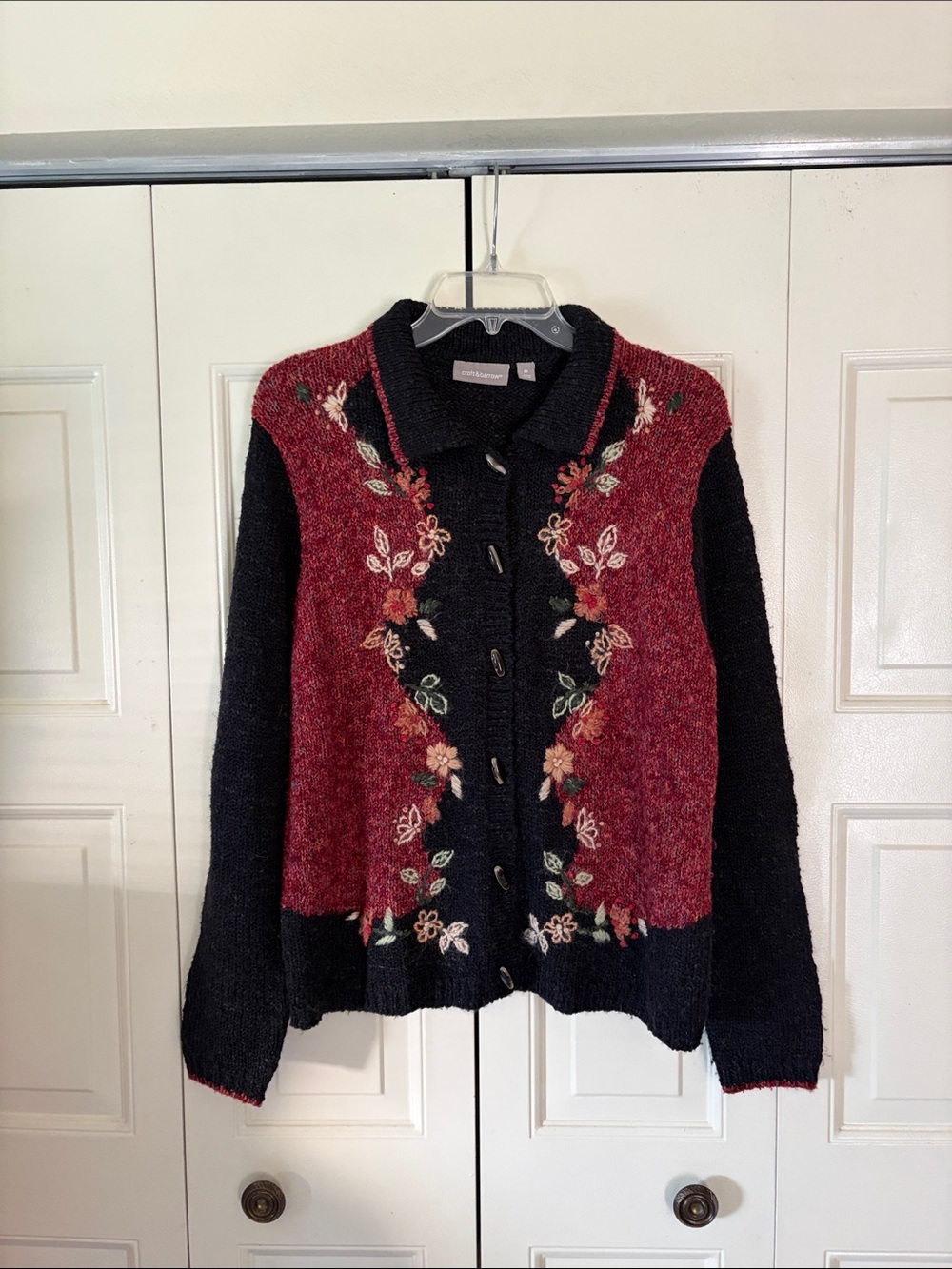 Vintage 90s Cottagecore Boho Grandmacore Teacher Fall Cardigan Grandmacore Sz. M